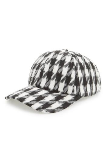 Women's Amici Accessories Houndstooth Ball Cap - Black