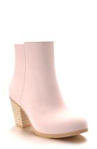 Women's Shoes Of Prey Block Heel Bootie C - Beige