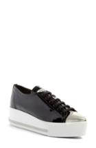 Women's Miu Miu Platform Pointy Cap Toe Sneaker .5us / 40.5eu - Black