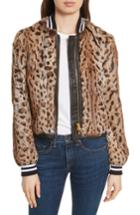 Women's Veronica Beard Etta Genuine Rabbit Fur Jacket - Brown