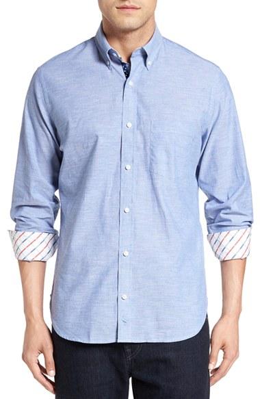 Men's Tailorbyrd 'altai Mountains' Slubbed Sport Shirt