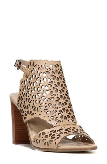 Women's Via Spiga Garnet Perforated Ankle Strap Sandal .5 M - Beige