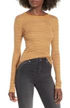 Women's Bp. Ribbed Long Sleeve Tee, Size - Brown