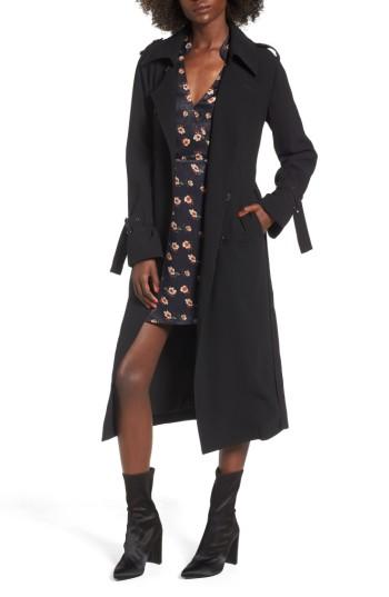 Women's J.o.a. Long Trench Coat - Black