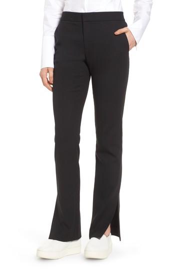 Women's Lewit Side Slit Flare Leg Pants - Black