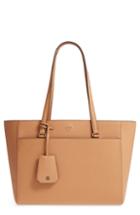 Tory Burch Small Robinson Leather Tote - Beige