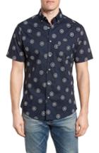 Men's Vilebrequin Embroidered Floral Poplin Shirt - Blue