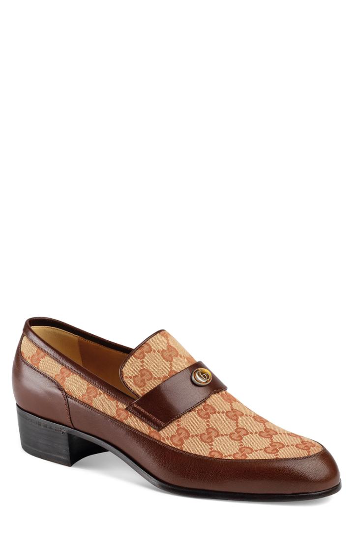 Men's Gucci Original Gg Loafer With Gucci Team Motif .5us / 8.5uk - Brown