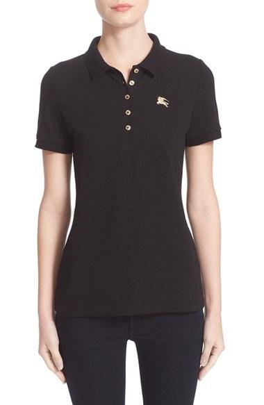 Women's Burberry Cotton Pique Polo