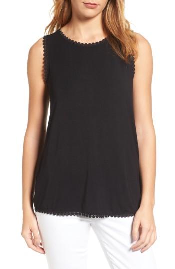 Women's Halogen Geo Trim Tank - Black