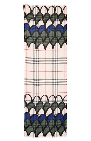 Women's Burberry Scallop Graphic Scarf, Size - Green