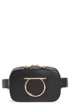 Salvatore Ferragamo Gancio Leather Belt Bag - Black