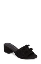 Women's Rebecca Minkoff Isabelle Ruffle Mule Sandal .5 M - Black