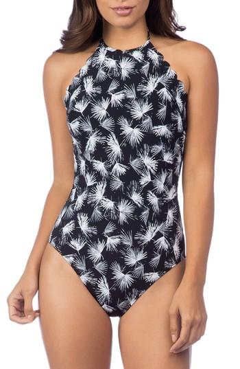 Women's La Blanca Petal Pusher High Neck One-piece Swimsuit - Black
