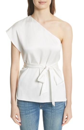 Women's Alice + Olivia Lavine One-shoulder Top - White