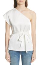 Women's Alice + Olivia Lavine One-shoulder Top - White