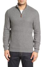 Men's Nordstrom Men's Shop Texture Cotton & Cashmere Quarter Zip Sweater