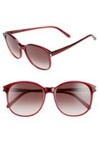 Women's Saint Laurent 55mm Retro Sunglasses - Bordeaux