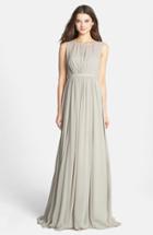 Women's Jenny Yoo 'vivienne' Pleated Chiffon Gown - Grey