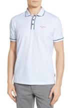 Men's Ted Baker London Playgo Piped Trim Golf Polo (l) - White