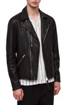 Men's Allsaints Ezra Slim Fit Leather Biker Jacket - Black
