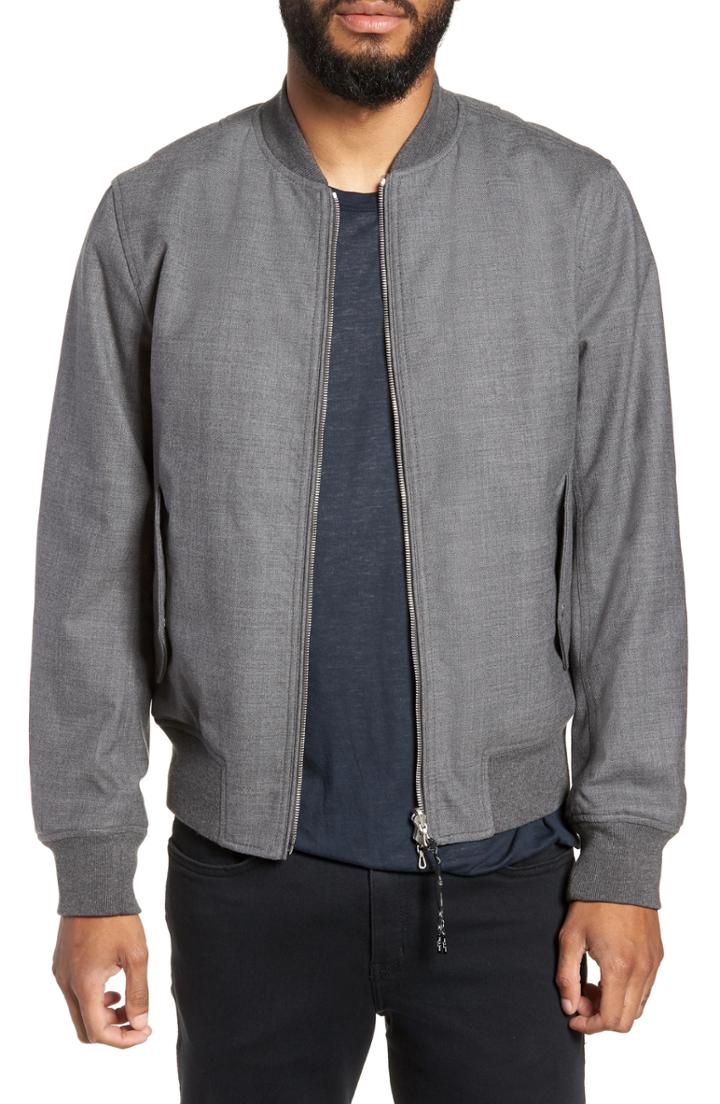 Men's Rag & Bone Manston Reversible Bomber Jacket - Grey