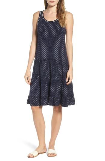 Women's Wit & Wisdom Polka Dot Tiered Tank Dress - Blue