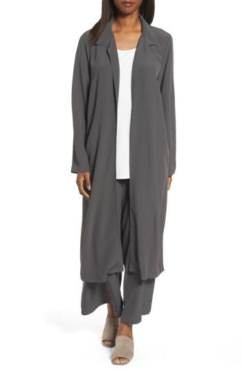 Women's Eileen Fisher Open Front Duster Jacket - Brown