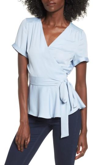 Women's L'academie The Retro Wrap Top - Blue
