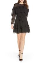 Women's Rebecca Minkoff Portia Dot & Ruffle Minidress, Size - Black