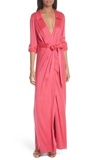 Women's Alice + Olivia Bayley Draped Maxi Shirtdress - Red
