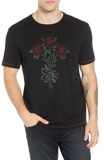 Men's John Varvatos 3 Rose Barb Graphic T-shirt - Black