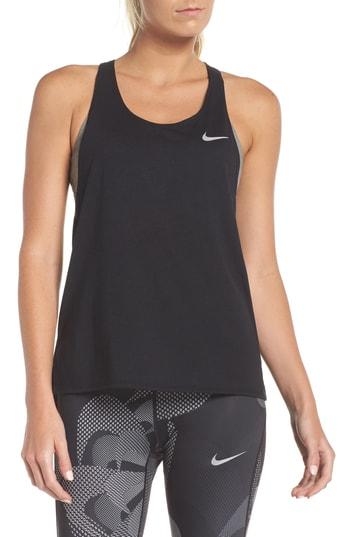 Women's Nike Dry Miler Crossback Tank - Black