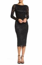 Women's Dress The Population Emery Stretch Lace Body-con Dress, Size - Black