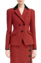Women's Altuzarra Paladini Houndstooth Wool Jacket Us / 38 Fr - Red