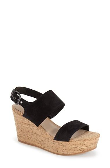 Women's Via Spiga 'kezia' Wedge Sandal M - Black