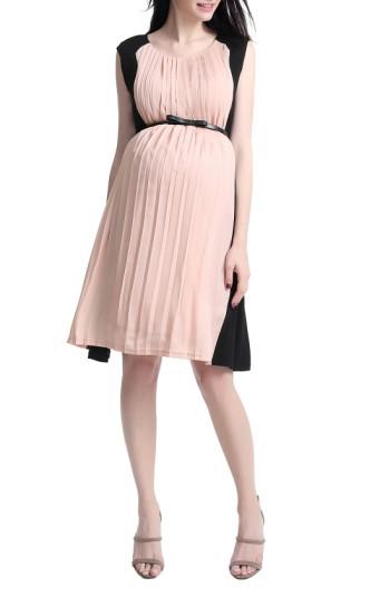 Women's Kimi And Kai Anita Pleated Maternity/nursing Dress - Black