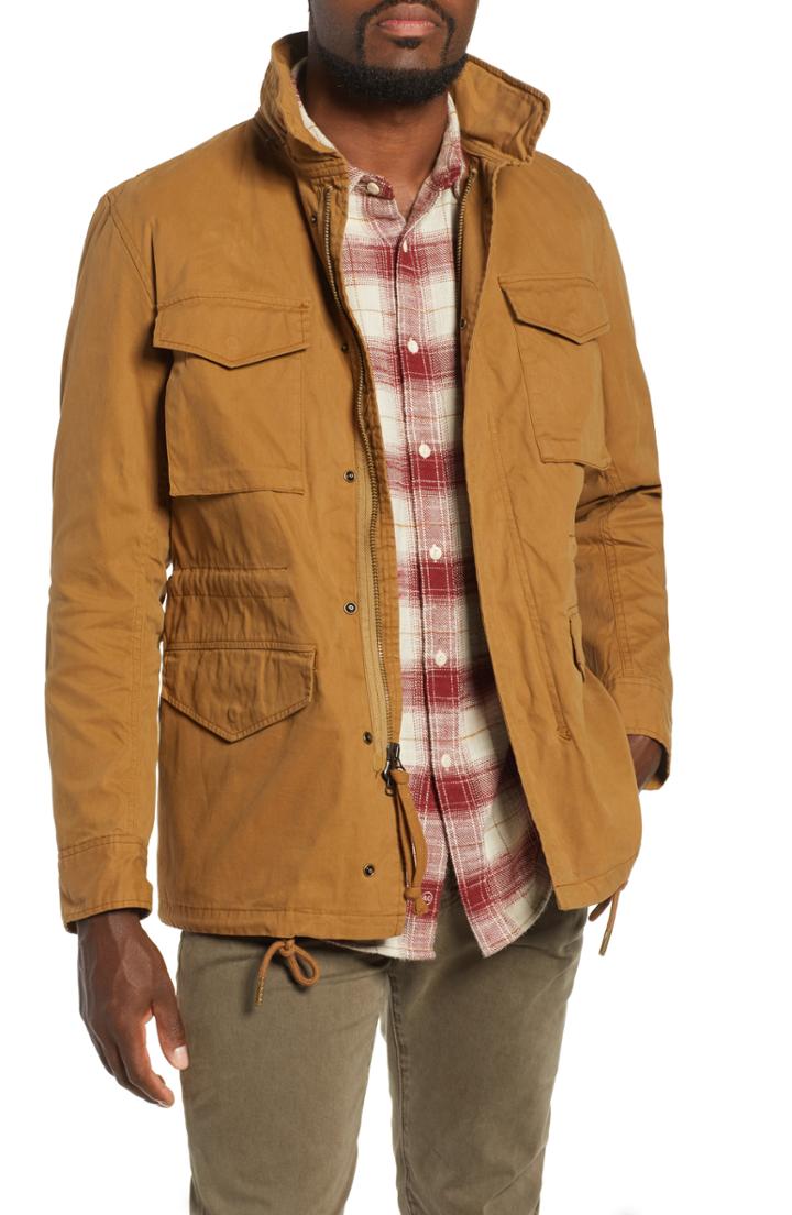 Men's Ag Jameson Field Jacket With Stowaway Hood - Brown