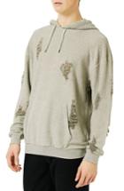 Men's Topman Distressed Hoodie