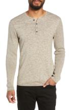 Men's John Varvatos Star Usa Cotton & Wool Henley Sweater, Size - Beige