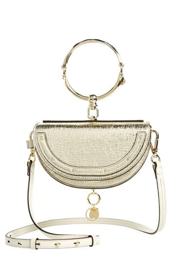 Chloe Small Nile Bracelet Metallic Calfskin Leather Minaudiere - Metallic