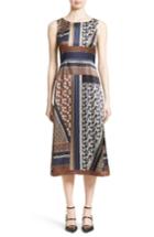 Women's Lafayette 148 New York Sebella Silk Midi Dress - Brown