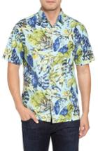 Men's Tommy Bahama Riviera Garden Standard Fit Silk Blend Camp Shirt - Green