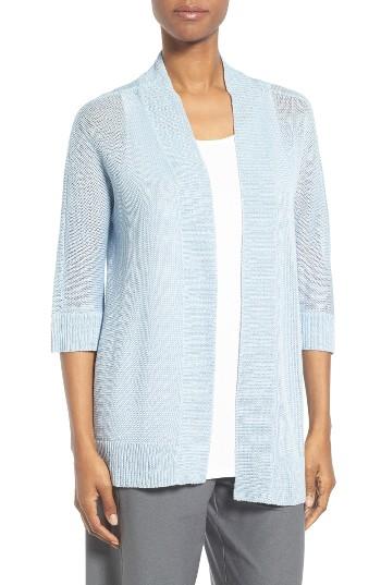Women's Eileen Fisher Organic Linen Kimono Cardigan - Blue