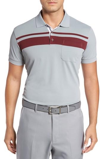 Men's Bobby Jones R18 Tech Rondon Stripe Front Polo, Size - Grey