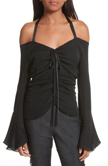 Women's Cinq A Sept Lorne Silk Top - Black