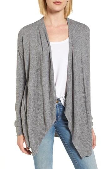 Women's Velvet By Graham & Spencer Drape Front Cardigan - Grey