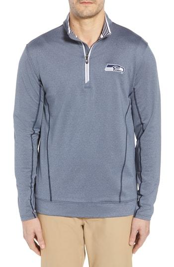 Men's Cutter & Buck Endurance Seattle Seahawks Fit Pullover, Size Small - Blue