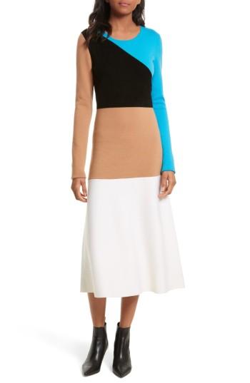 Women's Diane Von Furstenberg Crewneck Flare Knit Dress, Size - Beige