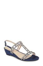 Women's Paradox London Pink Kamara Embellished Wedge Sandal .5 M - Blue